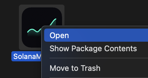 Right-click context menu showing Open option
